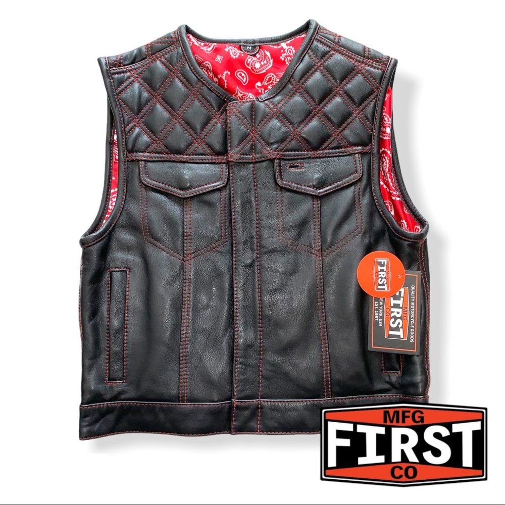Black Leather Vest for Men